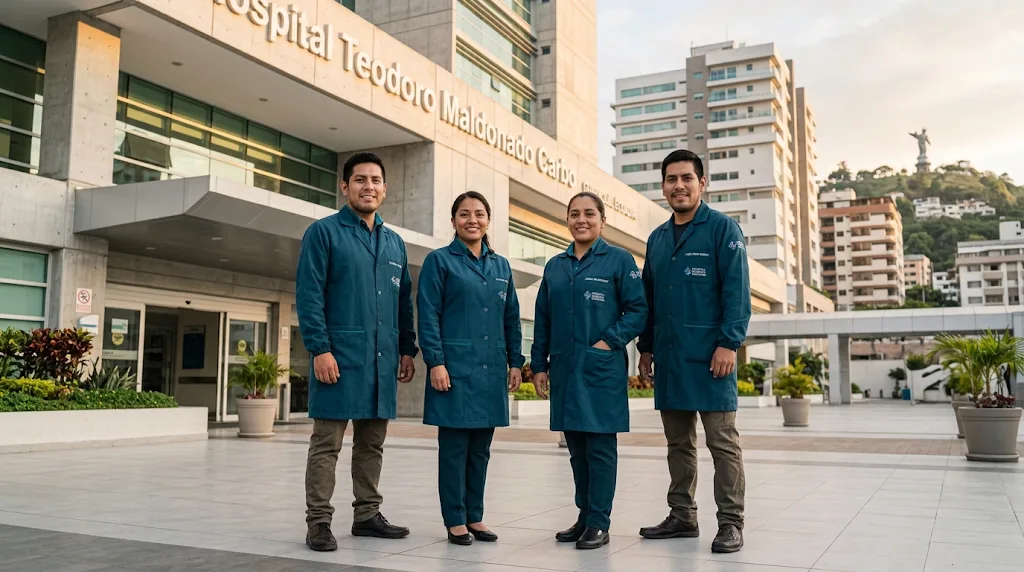 Equipo técnico de HardBioSoft junto a equipos médicos
